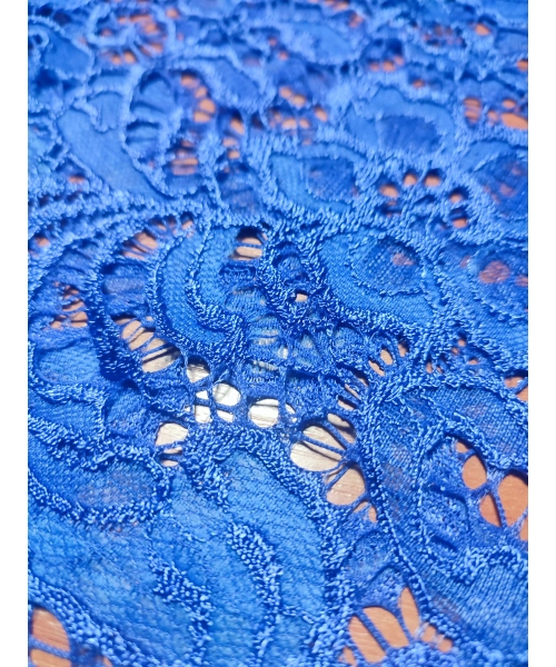 Elastyczna Koronka ażurowa Chabrowe kwiaty szer.150cm